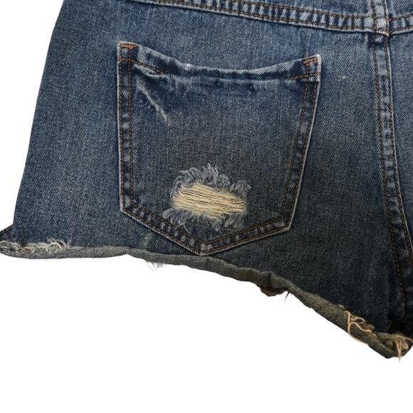 Free People Womens 26 Exposed Button Fly Cutoff Denim Jean Shorts - Picture 6 of 10